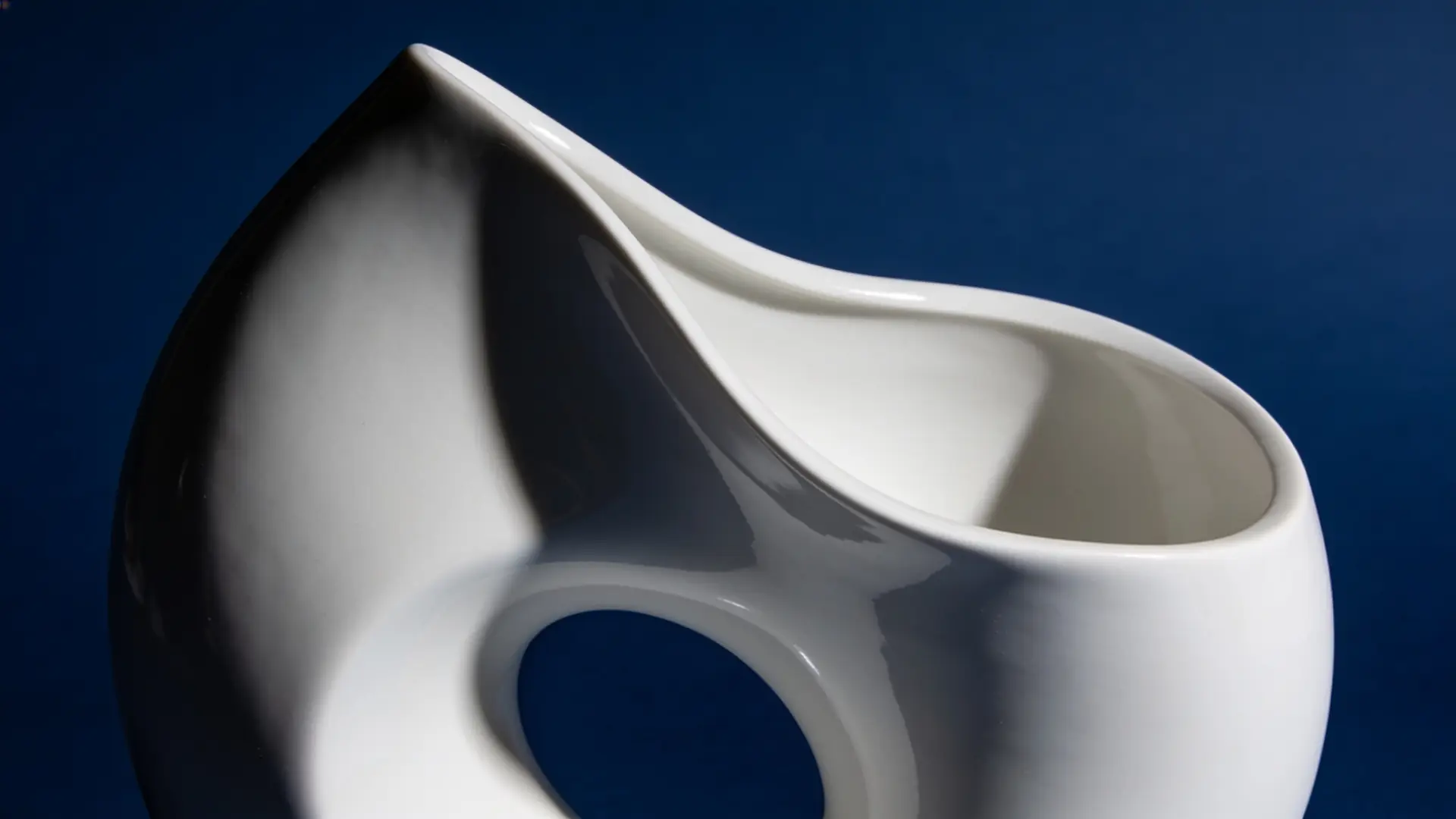A smooth porcelain sculptural form