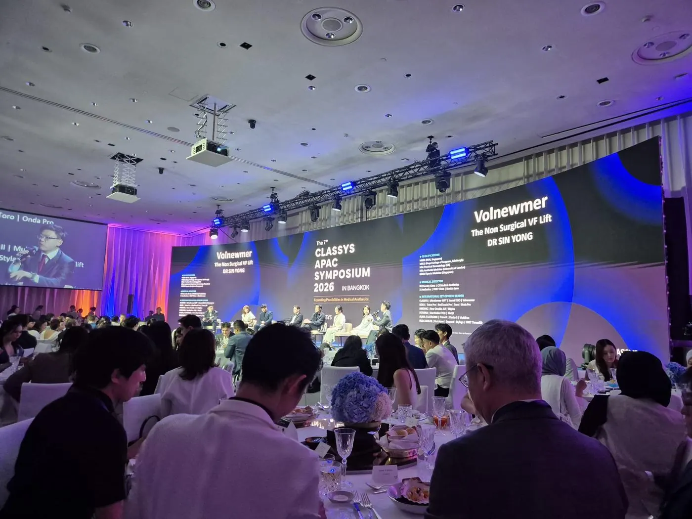 Lecture slide reading Volnewmer — The Non-Surgical VF Lift — Dr Sin Yong, CLASSYS APAC Symposium Bangkok 2026